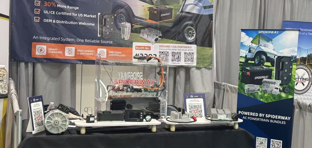SPIDERWAY Showcases Golf Cart Powertrain and Electronic Control System Solutions at the 2026 PGA Show
